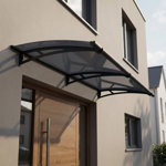 Palram - Canopia Aquila 4'11" W x 3' D Acrylic Galvanized Steel Convex Door Awning Solar