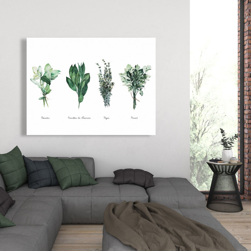 Fines herbes - Toile botanique florale pour la décoration intérieure