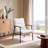 24.4'' Wide Linen Fabric Upholstered Accent Armchair With Solid Wood Arms & Metal Frame-118866585