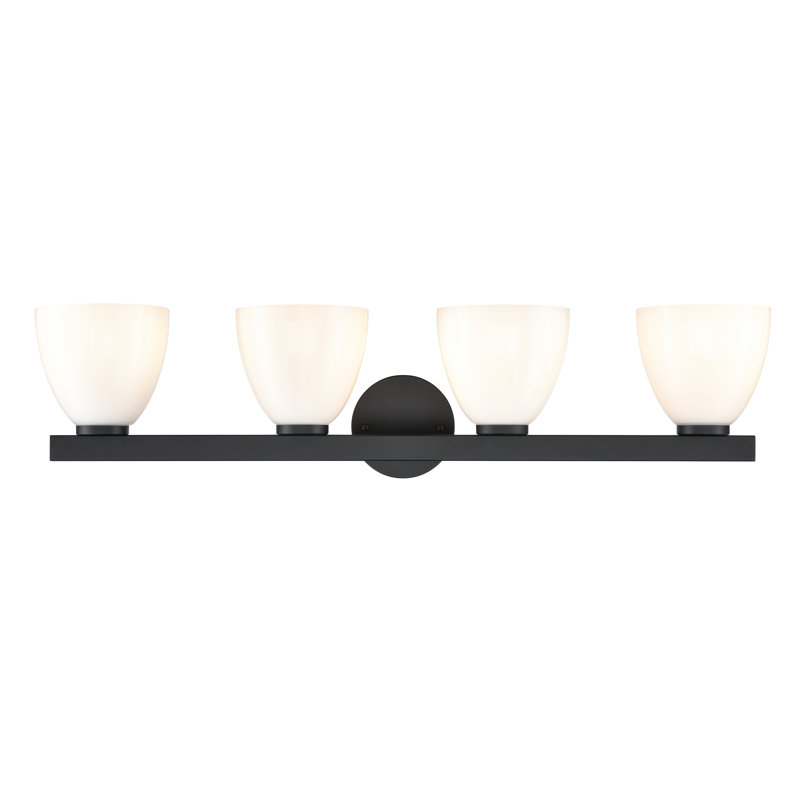Meuble-lavabo 4 lumières Wrisley , Noir mat