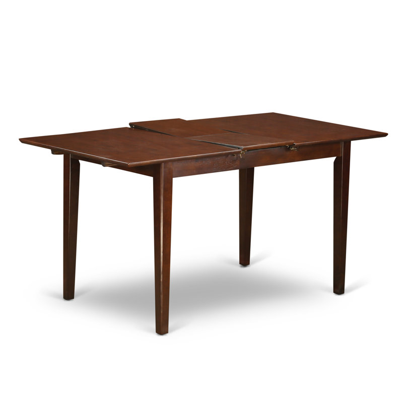 Ensemble de table de salle à manger 5 pièces pour 4 personnes comprenant une table de cuisine rectangulaire avec rallonge papillon et 4 chaises de salle à manger en acajou