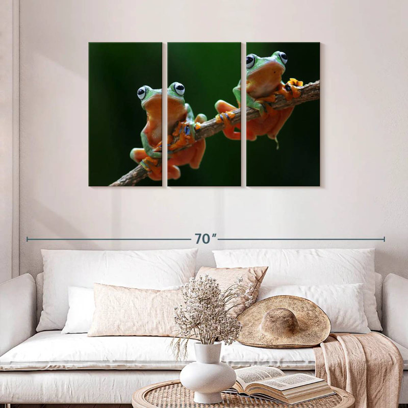 Brampt Two Wallace's Flying Frogs, 28" H x 45" W