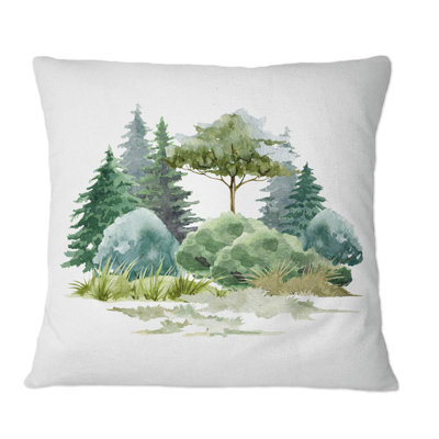Coussin Nature Forest Lawn, Trees Bush Glade, Grass II - Country