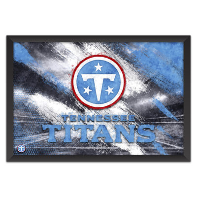 Sporticulture NFL Tennessee Titans - Affiche encadrée avec logo de l'équipe, style pinceau, 35,5 x 51 cm (14 x 20 pouces), idéale pour les amateurs de football américain.
