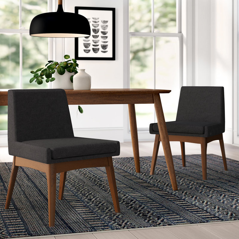 Chaise d'appoint rembourrée Klimek, Gris foncé
