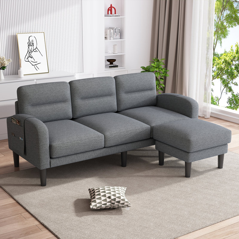 3 Seater Fabric Sofa, Gray