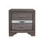 Table de chevet 3 au design moderne de couleur grise scintillante avec 3 grands tiroirs pour la chambre à coucher