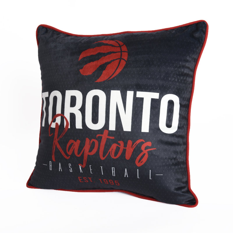 Coussin NBA Toronto Raptors Basketball (18 X 18 po), noir