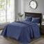 Couvre-lit simple réversible bleu marine - Rembourrage en coton prélavé pour une chambre de rêve avec courtepointe sophistiquée
