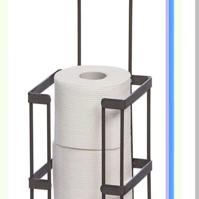 SpaceSaver Rust-Resistant Paper Holder with Roll Storage - Taupe Free Standing Solution for Small Spaces