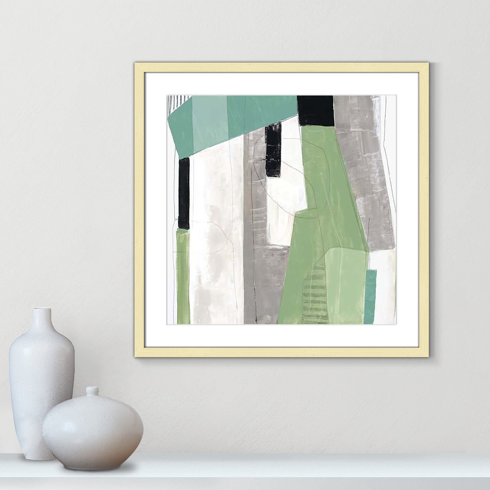 Evergreen Essence I Print, 23.5" H x 23.5" W x 1.25" D, Gold Box Framed