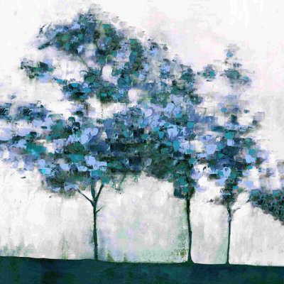 Doux arbres peints en bleu