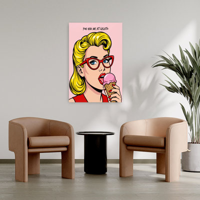 «Retro Girl Gelato», art mural rétro