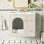 Ensemble de meuble-lavabo mural 24 po pour petit espace, armoire de salle de bain avec lavabo en céramique, 2 tiroirs et 1 porte à fermeture en douceur-130575692
