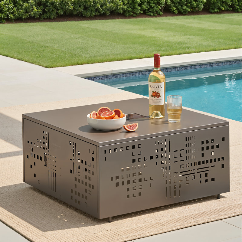 Table basse d'extérieur 27,17 po Modern, Gris