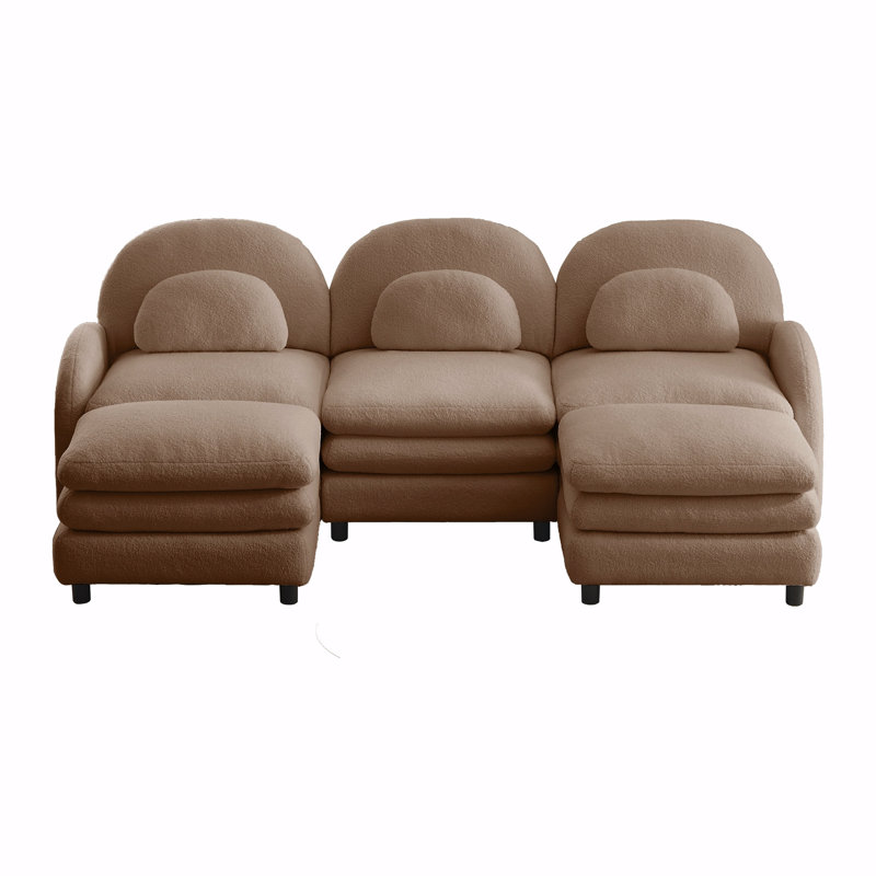 Canapé 3 places Teddy, Combinaison chameau, H 35,4 po x l 98,2 po x P 55,5 po