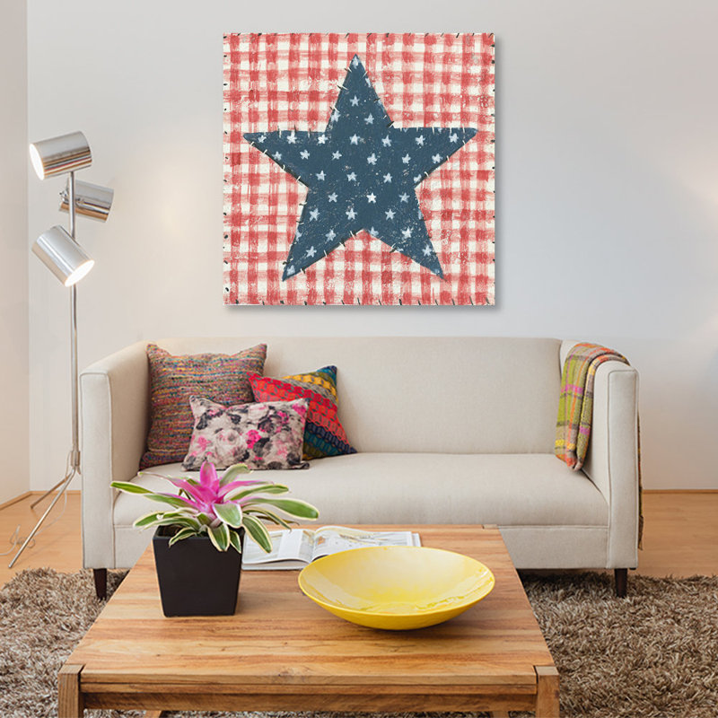 «Americana Quilt II», reproduction d'art sur toile, H 12 po x l 12 po x P 0,75 po, Pas de tapis, Toile tendue