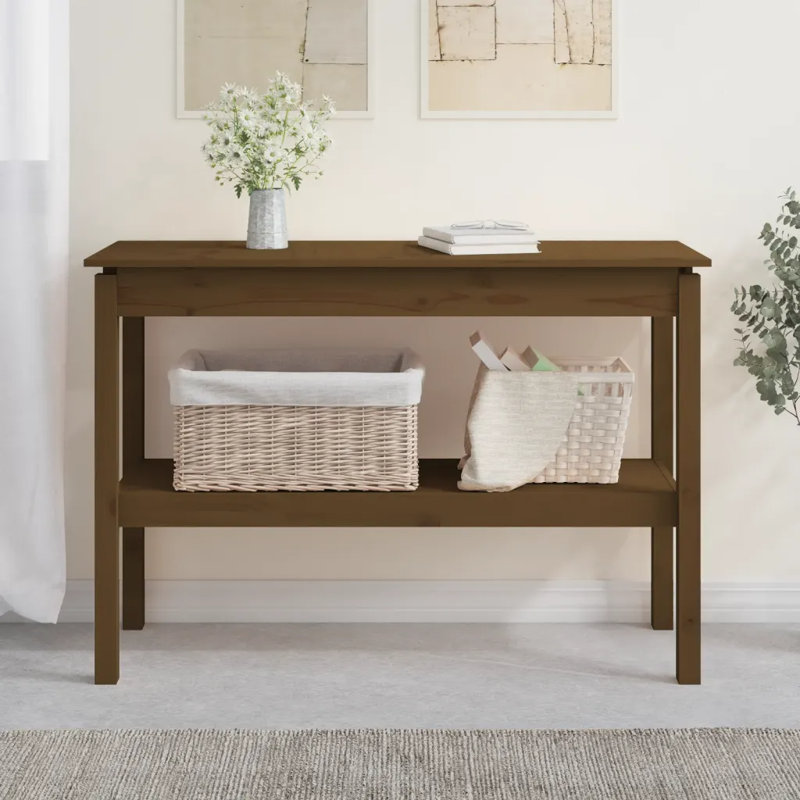 Josh-James Solid Wood Console Table, Natural, 75cm H x 110cm W x 40cm D
