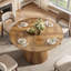 Table de salle à manger ronde 47 "pour 4-6 personnes, table de cuisine en bois de ferme avec base en métal-38824117