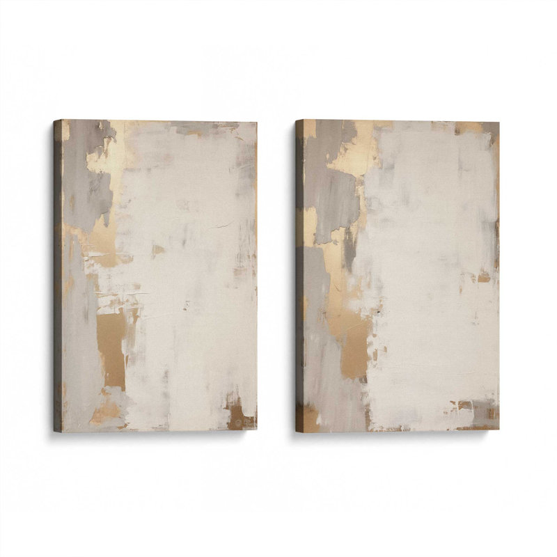 Golden Haze Set of 2 Canvas Prints in a Frame,, 18" H x 24" W x 1.25" D, Wrapped Canvas