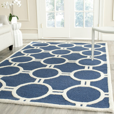 Tapis géométrique en laine touffeté à la main Cambridge