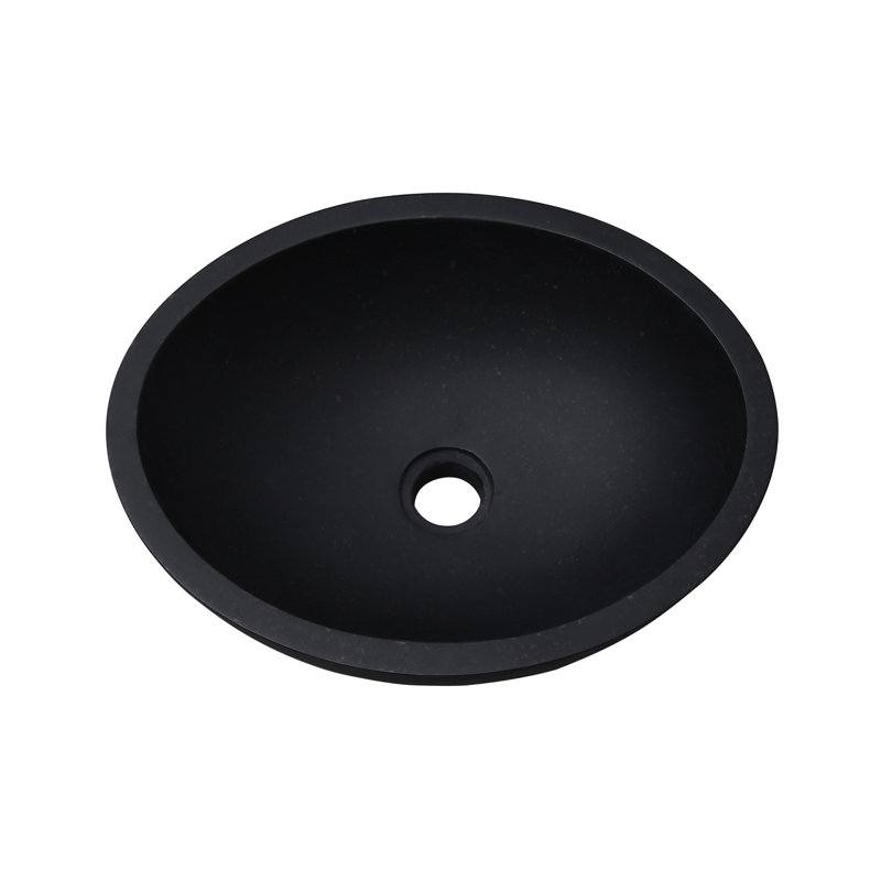 Lavabo de salle de bain ovale Caspar, Noir