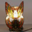 Lampe de table papillon en vitrail