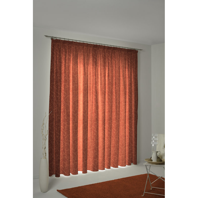 Siglerville Single Curtain Panel, opaque, 132 W x 225 D cm, Terra