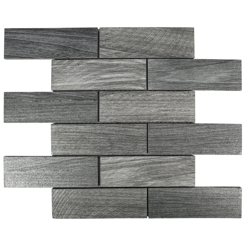 Thisnes 12" x 12" Subway Volcanic Mosaic Wall Tile