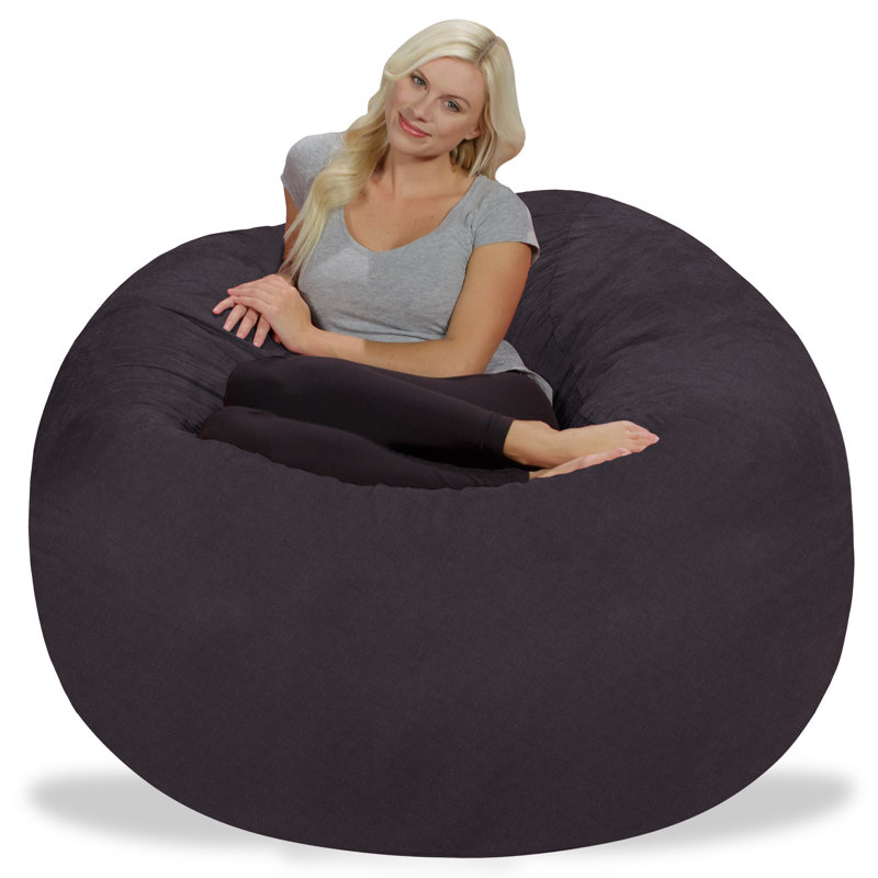 Fauteuil à billes - Fauteuil à billes rond rembourré en mousse à mémoire de forme avec housse amovible et lavable à la machine - Fauteuil à billes avec housse en microfibre douce - Plusieurs tailles et plusieurs tissus lavables à la machine