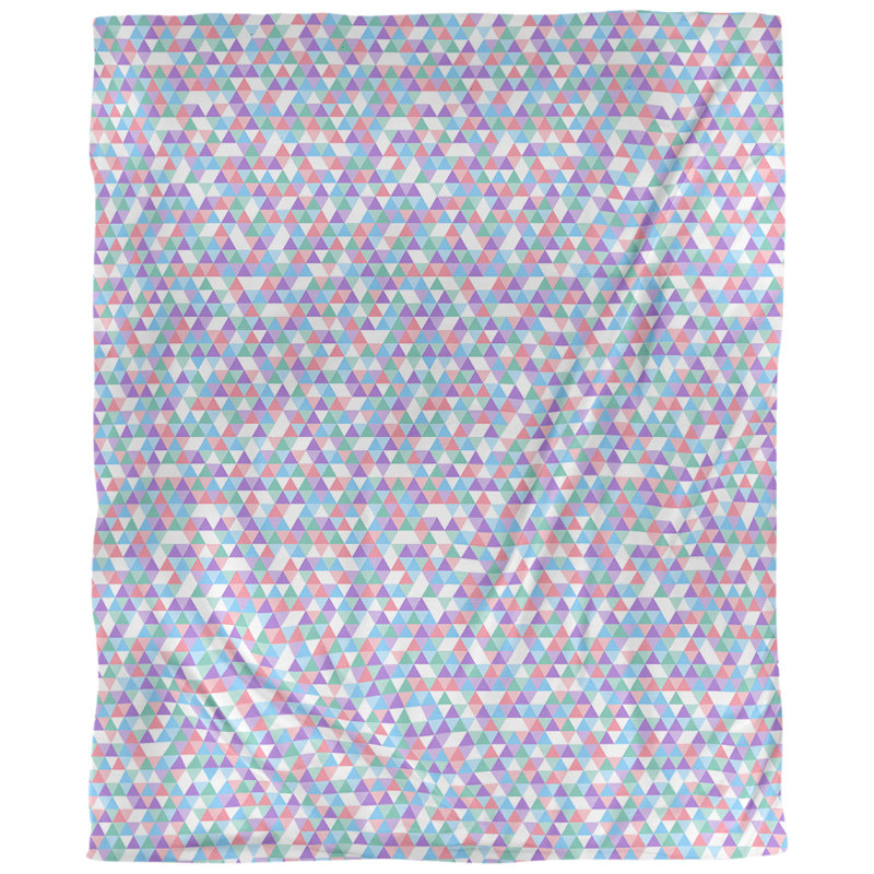 Tissu triangulaire, Bleu / rose, L 56 po x l 36 po, Coton peigné de base