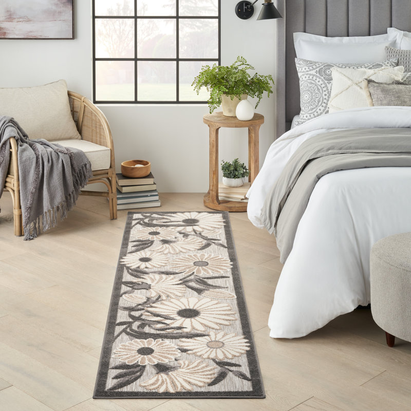 Tapis intérieur / extérieur beige Aloha, Tapis de couloir 2 pi 3 po x 8 pi