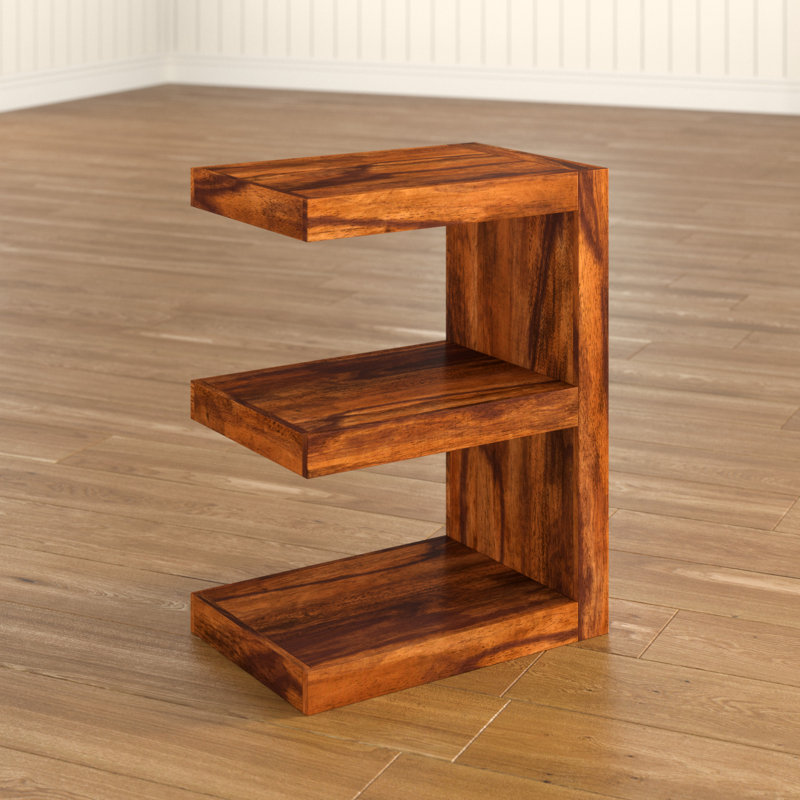 Mumbai Solid Wood Pedestal End Table, Sheesham