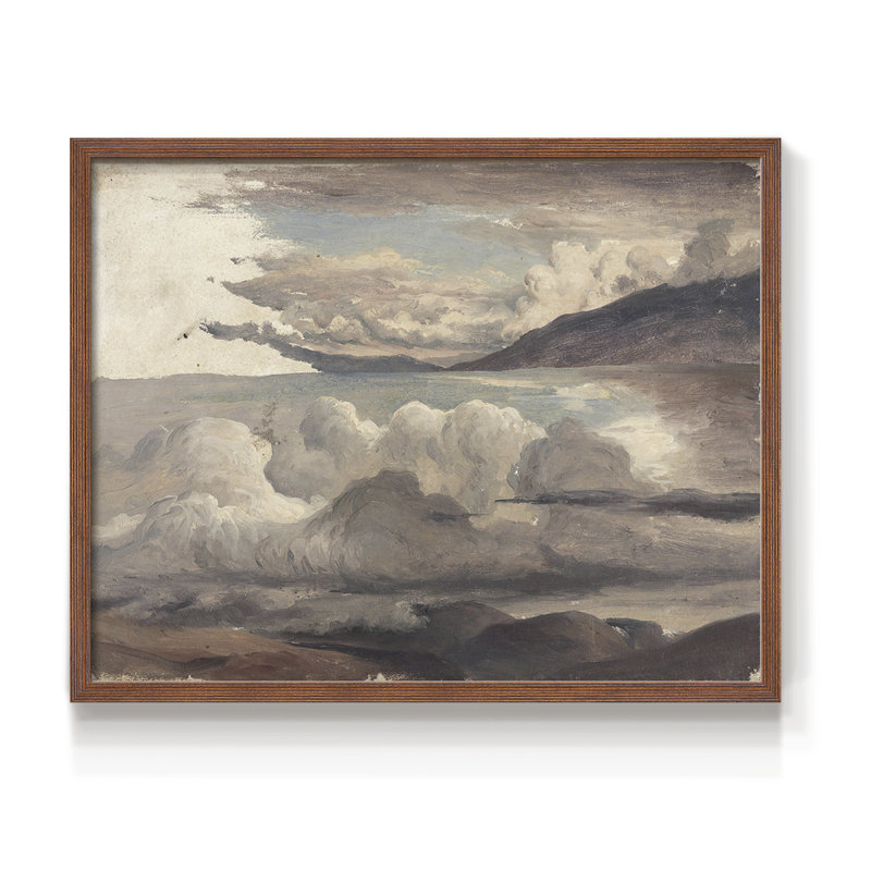 Paysages rétro-CECCXII-impression encadrée - réversible, H 22 po x l 28 po, Noyer