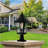 21 inches (height) 2 pack outdoor column street lamp - Retro black metal and transparent glass column lamp, for garden, gate, driveway, and path lighting, elegant design (bulbs not included)