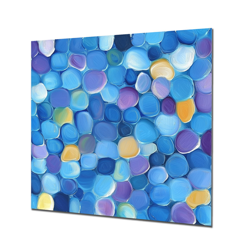 Code binaire de la mosaïque géométrique côtière III - art mural abstrait en métal, impression géométrique en métal