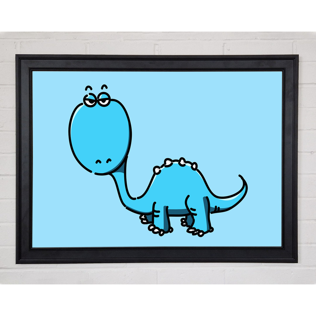 Dinosaurier Not Impressed Baby Blue - Einzelner Bilderrahmen Kunstdrucke