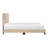 Brown Velvet Full Platform Bed With Adjustable Headboard Construction Feature In Button