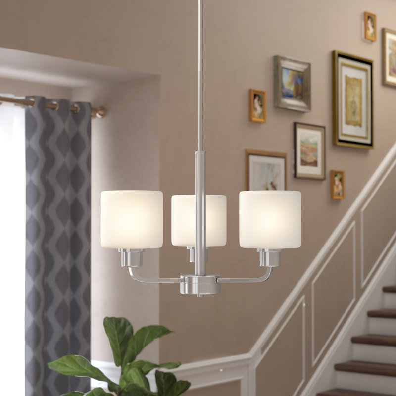 Canfield Three Light Chandelier from Generation Lighting , Brushed Nickel, No