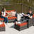 Amerissa Rattan Sectional Seating Group with Cushions-1656360033