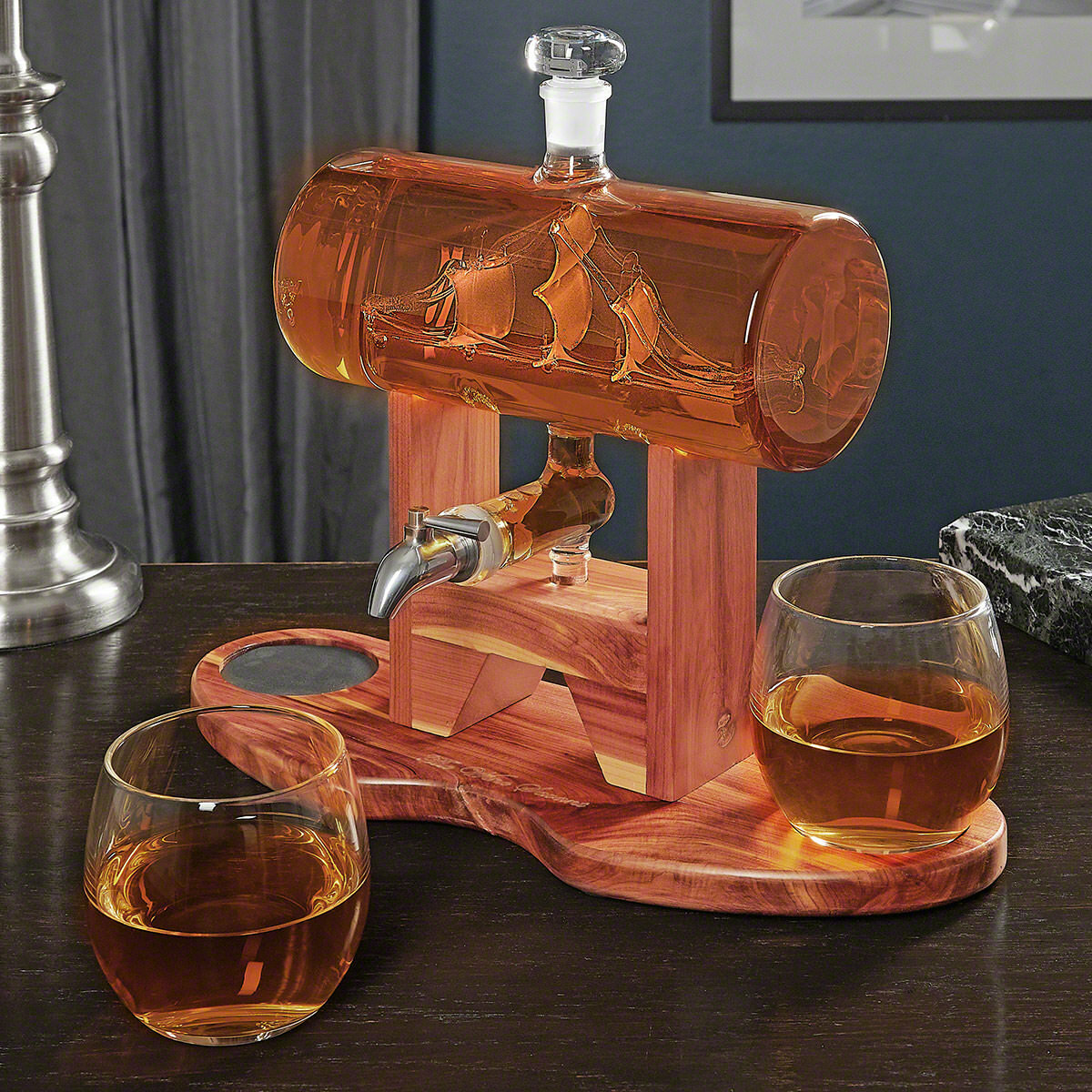 Crystal Ship's Decanter for Whisky or Brandy
