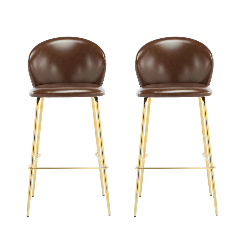 Tabouret de bar intérieur à structure métallique (ensemble de 2 pièces)