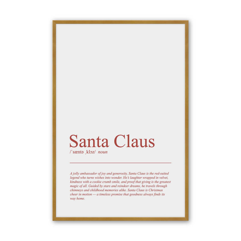 «Simply Santa», reproduction d'art, 16 po x 20 po, Or poli