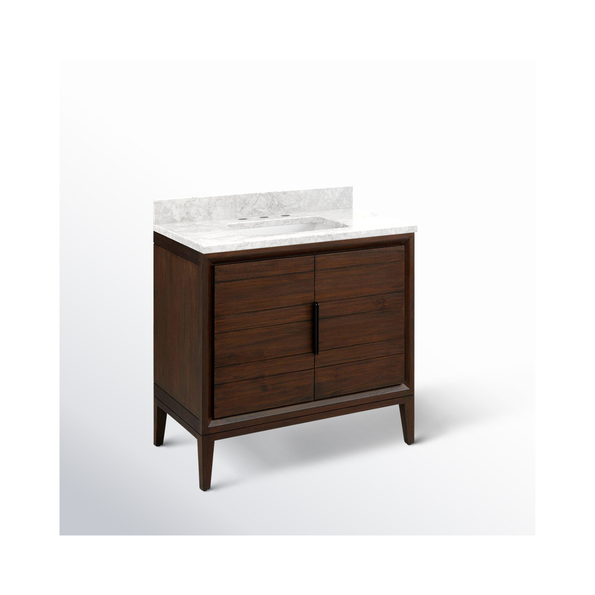 Aliso 36" Single Bathroom Vanity, Carrara Marble, 8" Widespread, Java