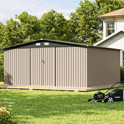 14 Ft. W X 12 Ft. D Outdoor Metal Storage Shed