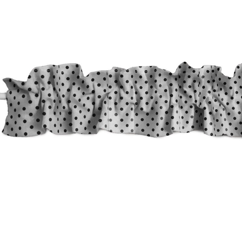 Cantonnière à mini-pois, L 58 po x L 5 po, Noir / blanc