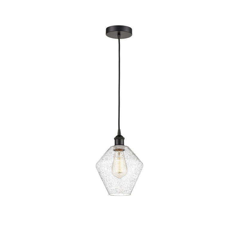 Luminaire suspendu simple à 1 lumière Gabbie, Noir mat