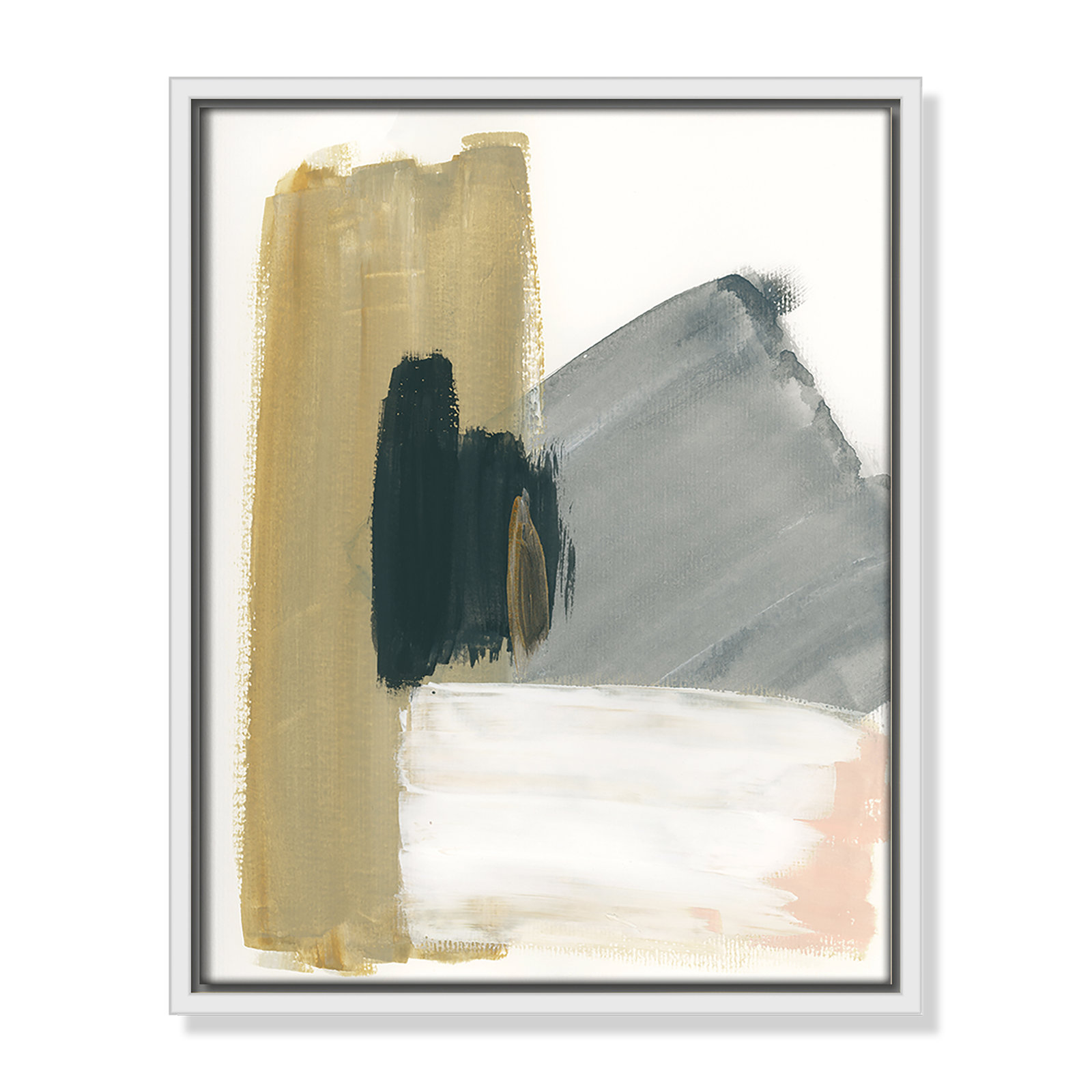Herma "Marble Block Symmetry II" Print, 15.5" H x 12.5" W x 2" D, White Framed