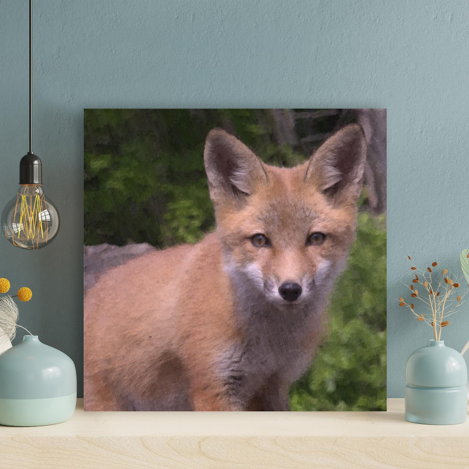 Loon Peak® quot Brown Fox On Gray Rock 4 quot Painting Print Wayfair