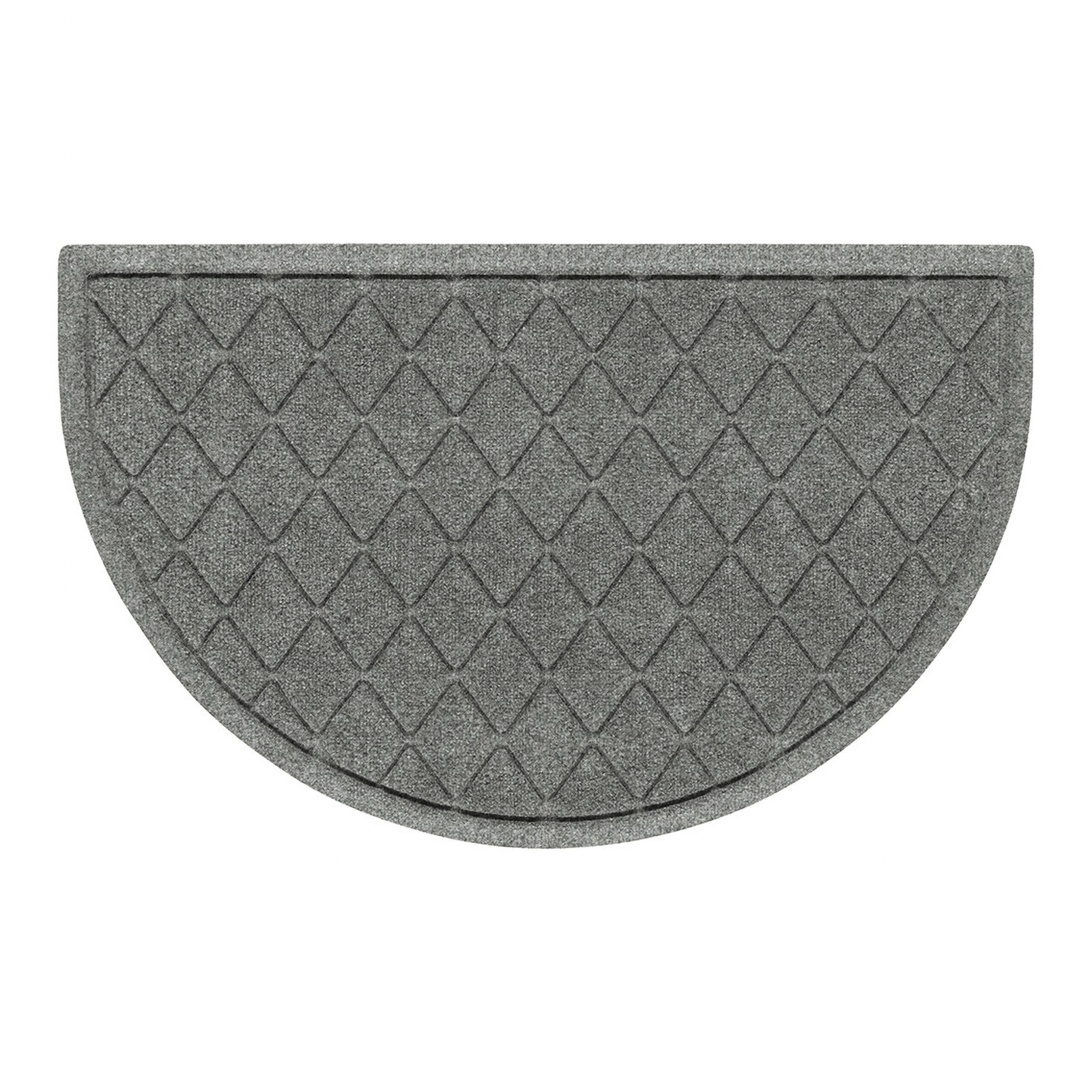 WaterHog Non-Slip Indoor/Outdoor Doormat, Medium Gray, Semi-Circle 24" x 39"